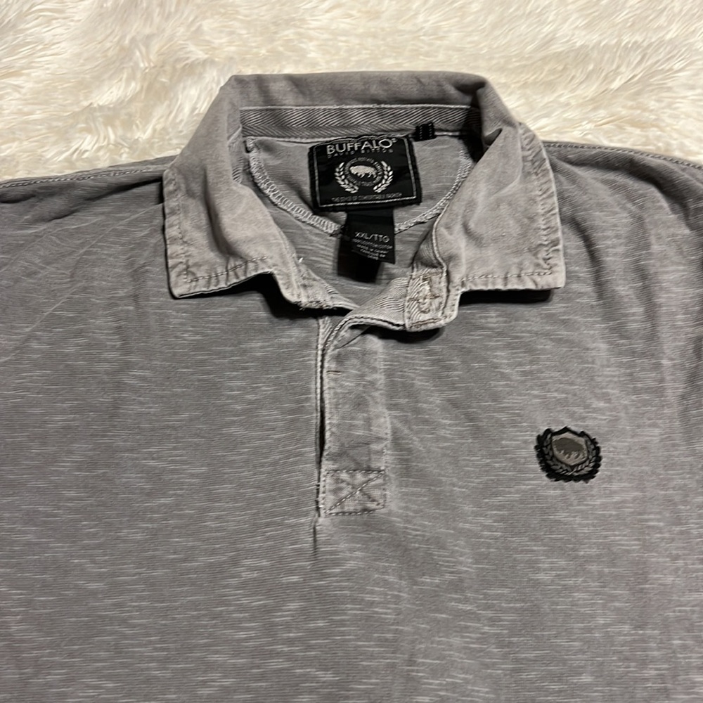 Buffalo David Bitton gray cotton polo shirt Size XXL - Picture 3 of 12